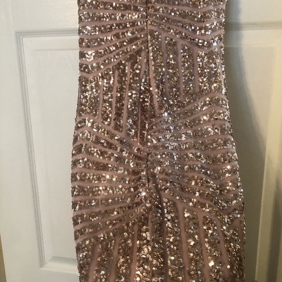Sequin Rose Gold Club Dress - Picture 5 of 7